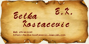 Belka Kostačević vizit kartica